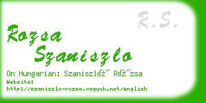 rozsa szaniszlo business card